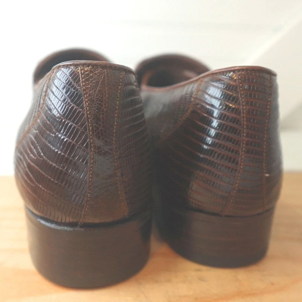 Vintage Steve Gordon's Leather Oxford Loafer Shoes Men's 7 1/2 Women's 9 Lizard